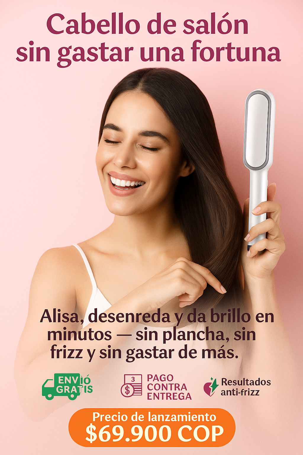 LissePro™🌸|Cepillo Alisador Plancha 2 en 1